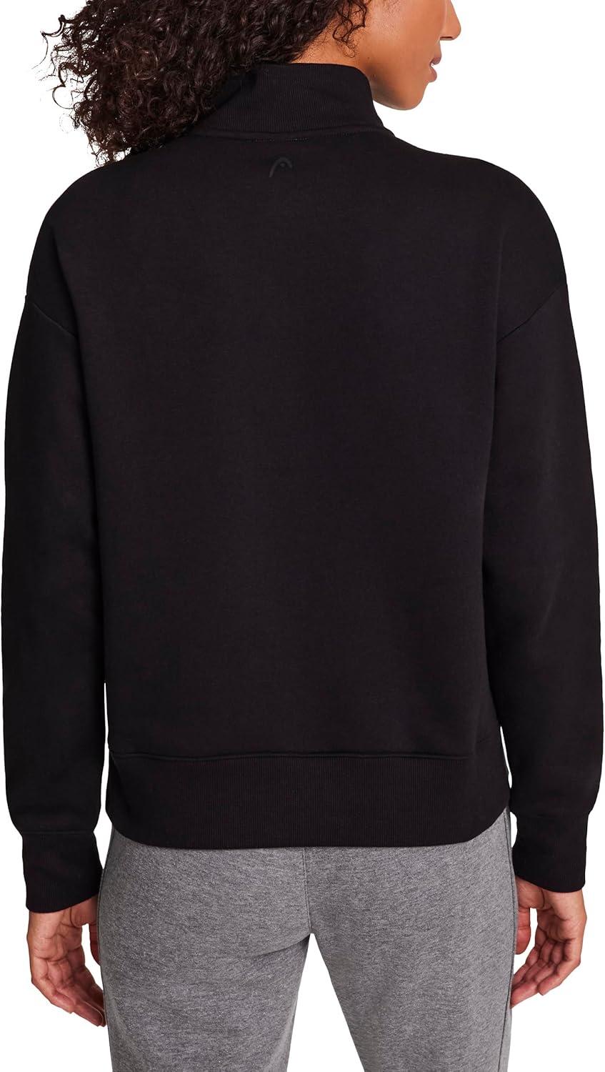 imageHEAD Womens Supersoft Fleece Halfzip Relaxed Fit Midweight Fleece MaterialBlack
