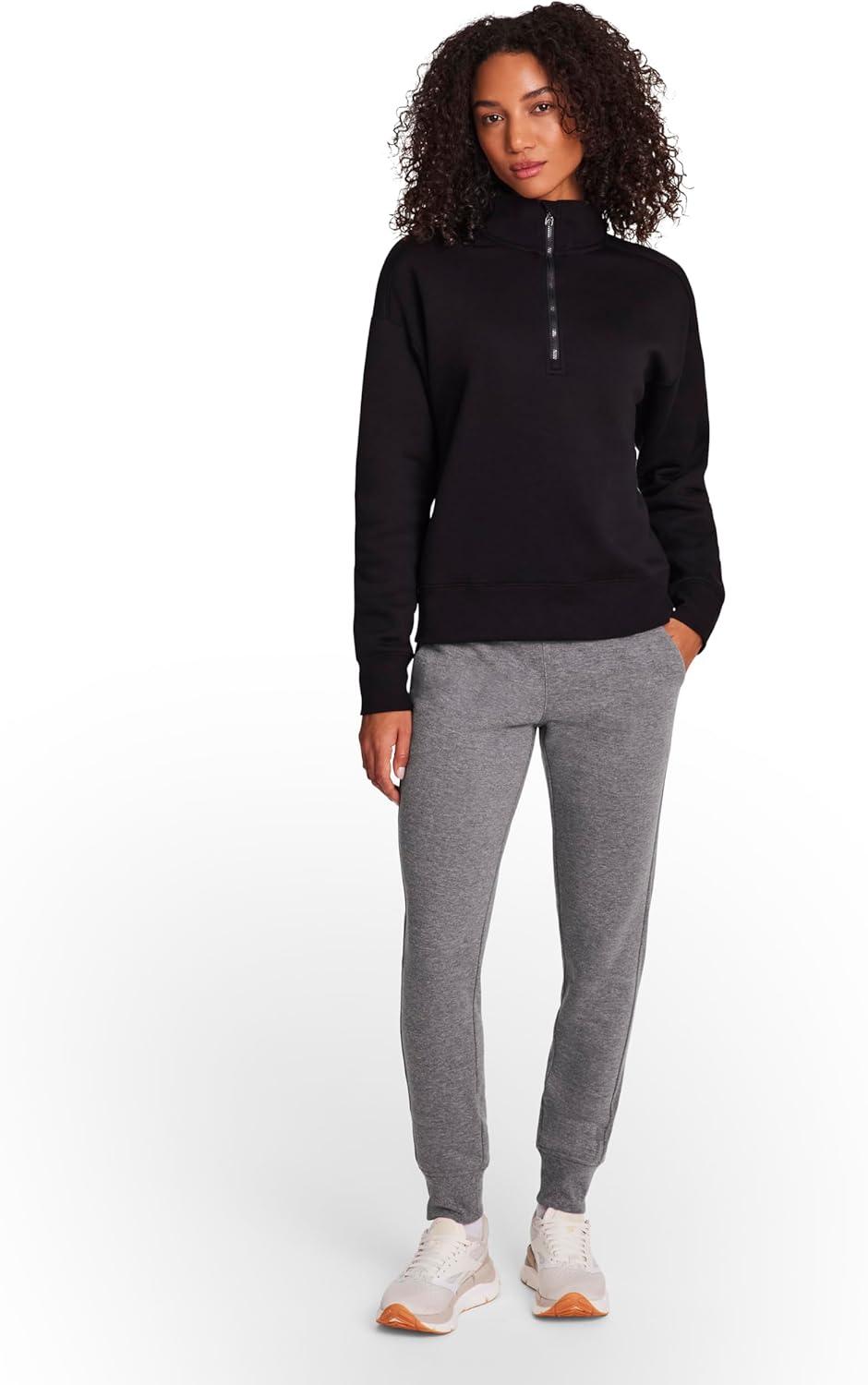 imageHEAD Womens Supersoft Fleece Halfzip Relaxed Fit Midweight Fleece MaterialBlack