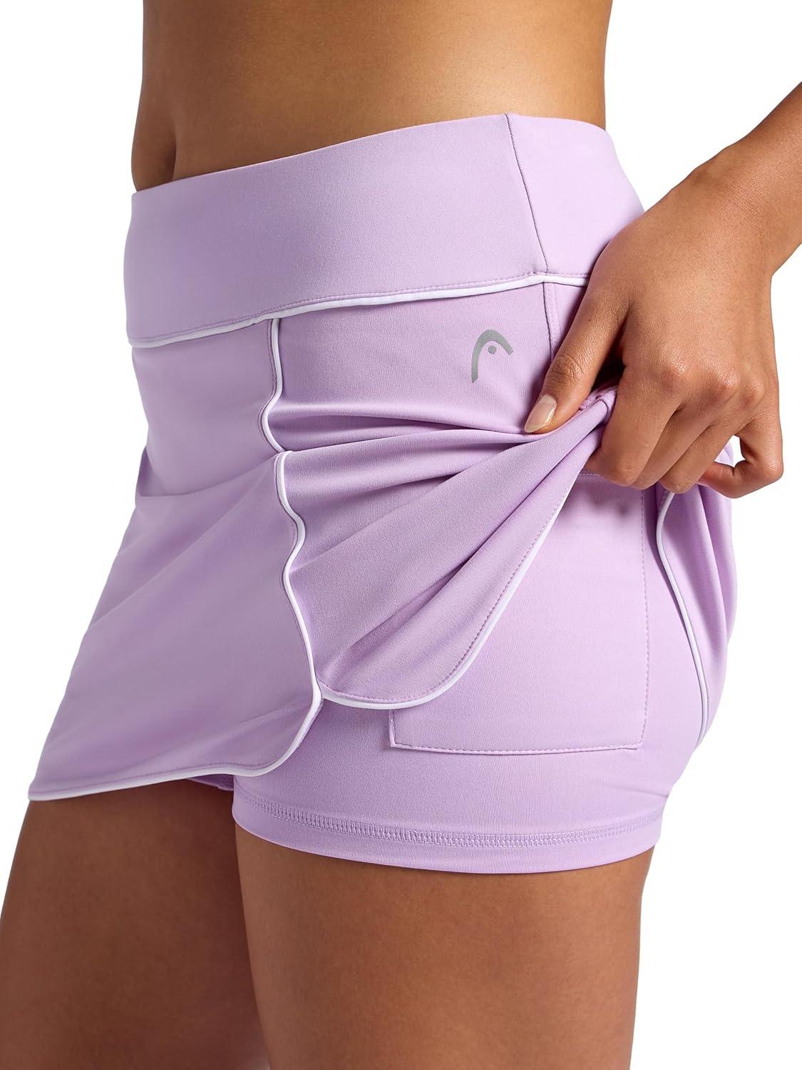 imageHead Womens Breakpoint Piping Skort Standard Fit MidRise Stretch Midweight Material Builtin Compression ShortsLavendula