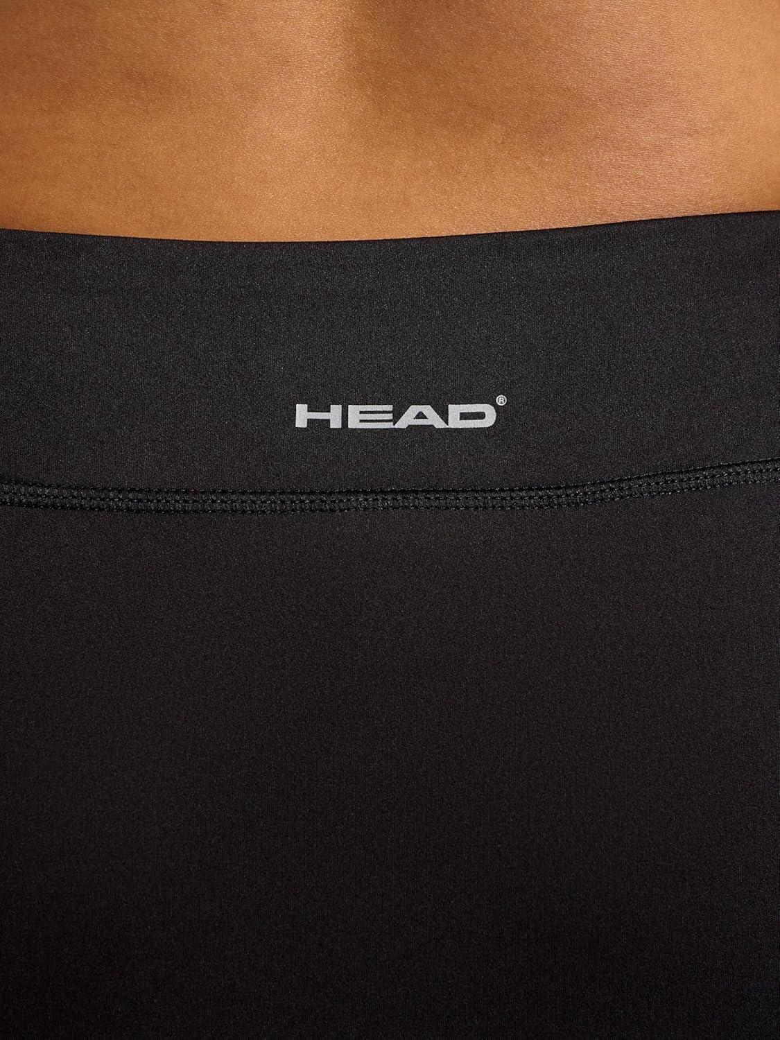 imageHead Womens Crosscourt Mesh Panel Skort Standard Fit 13 Inseam Builtin Compression Shorts with PocketsBlack