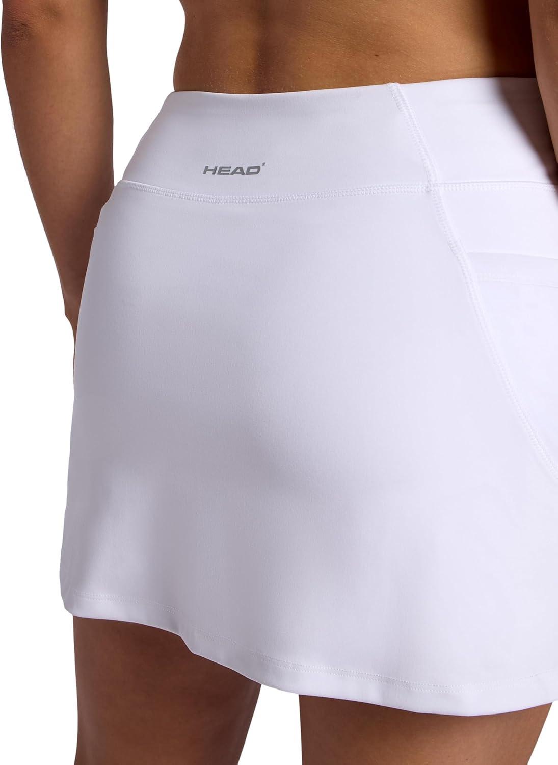 imageHead Womens Crosscourt Mesh Panel Skort Standard Fit 13 Inseam Builtin Compression Shorts with PocketsStark White