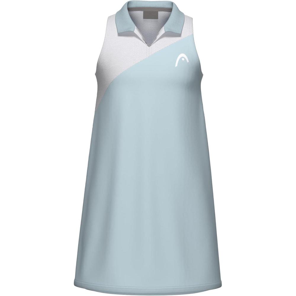 imageHEAD Girls Spirit Performance Tennis Dress with Builtin Shorts Moisture Wicking Athletic DressLight BlueWhite