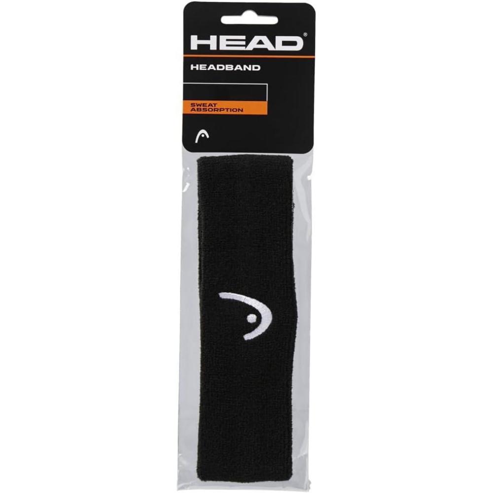 imageHEAD Headband Tennis Sweatbands for Women and Men Sweat Absorption Head BandsBlack