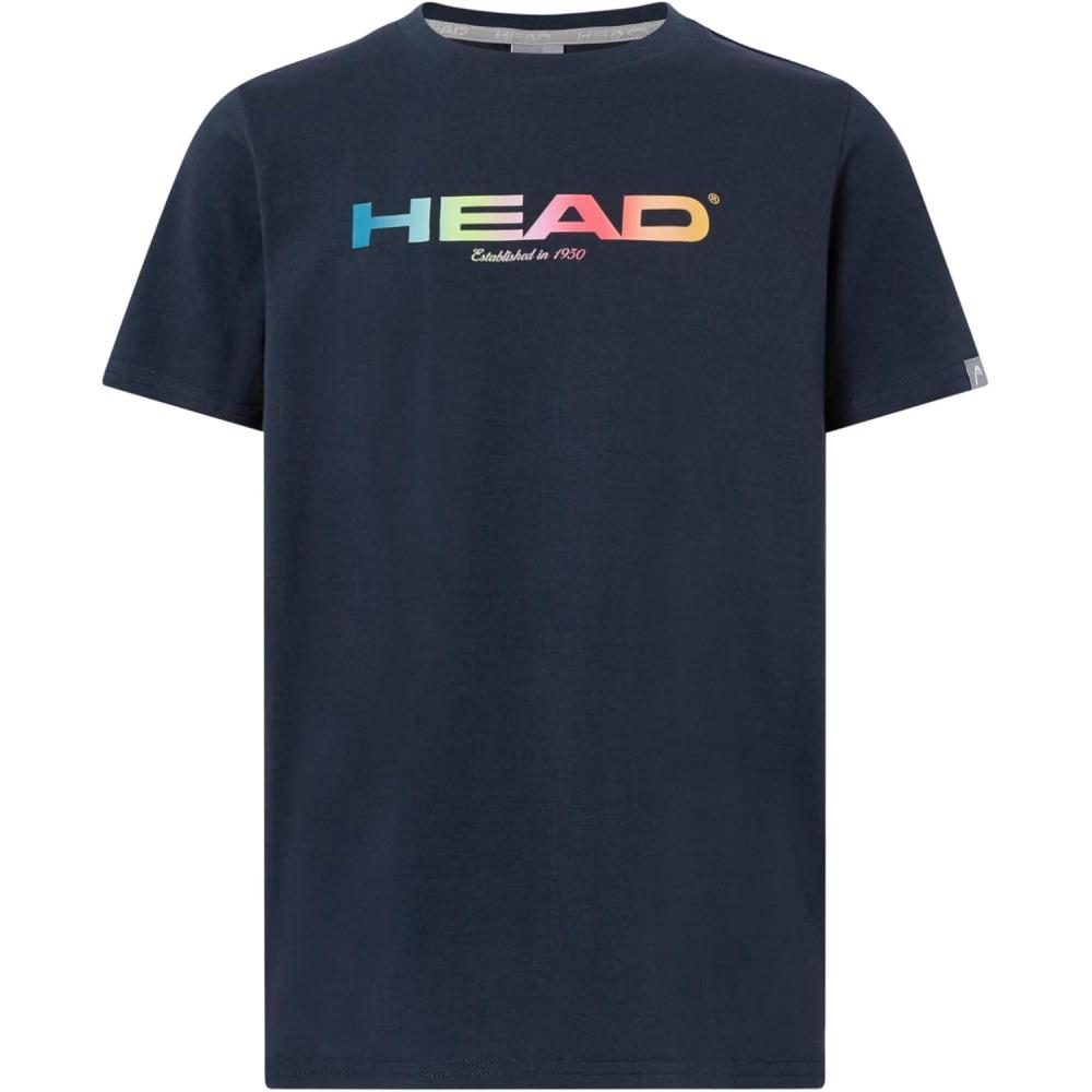 imageHEAD Junior Rainbow TShirt Soft Moisture Wicking Logo Tee for Sports amp Everyday WearNavy