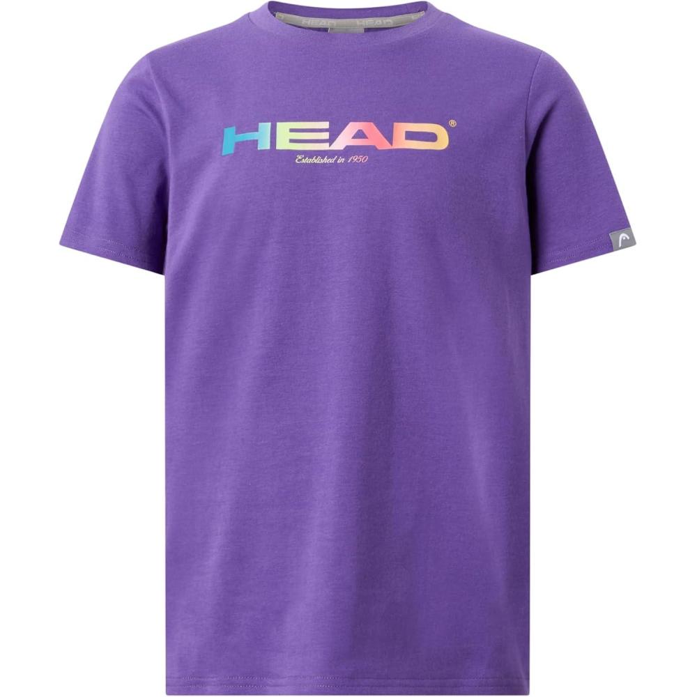 imageHEAD Junior Rainbow TShirt Soft Moisture Wicking Logo Tee for Sports amp Everyday WearPurple