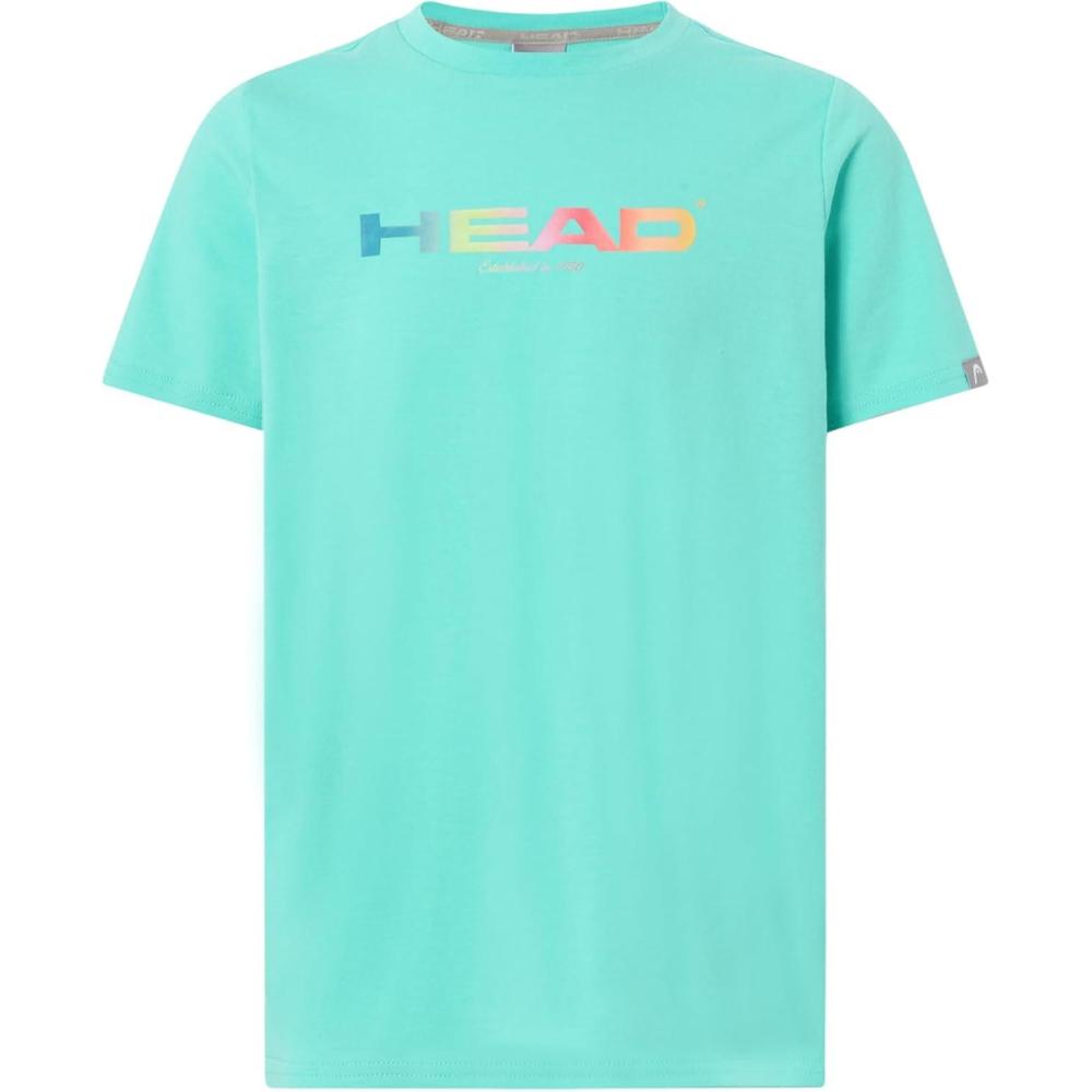 imageHEAD Junior Rainbow TShirt Soft Moisture Wicking Logo Tee for Sports amp Everyday WearTurquoise