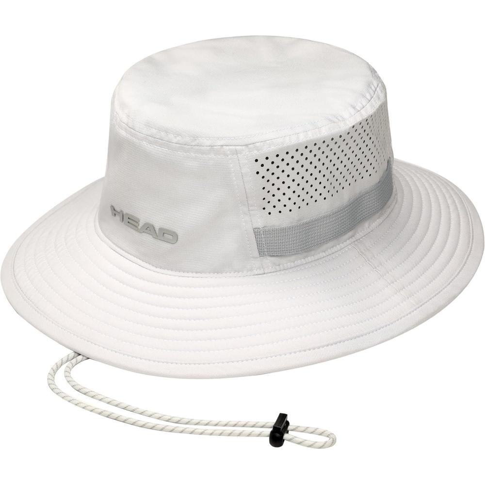 imageHEAD Lightweight Microfiber Bucket Hat Breathable Sun Protection Hat with Sweatband amp Adjustable Drawstring Packable Outdoor Hat for Tennis Coaches Sports Travel amp Summer Activities Grey