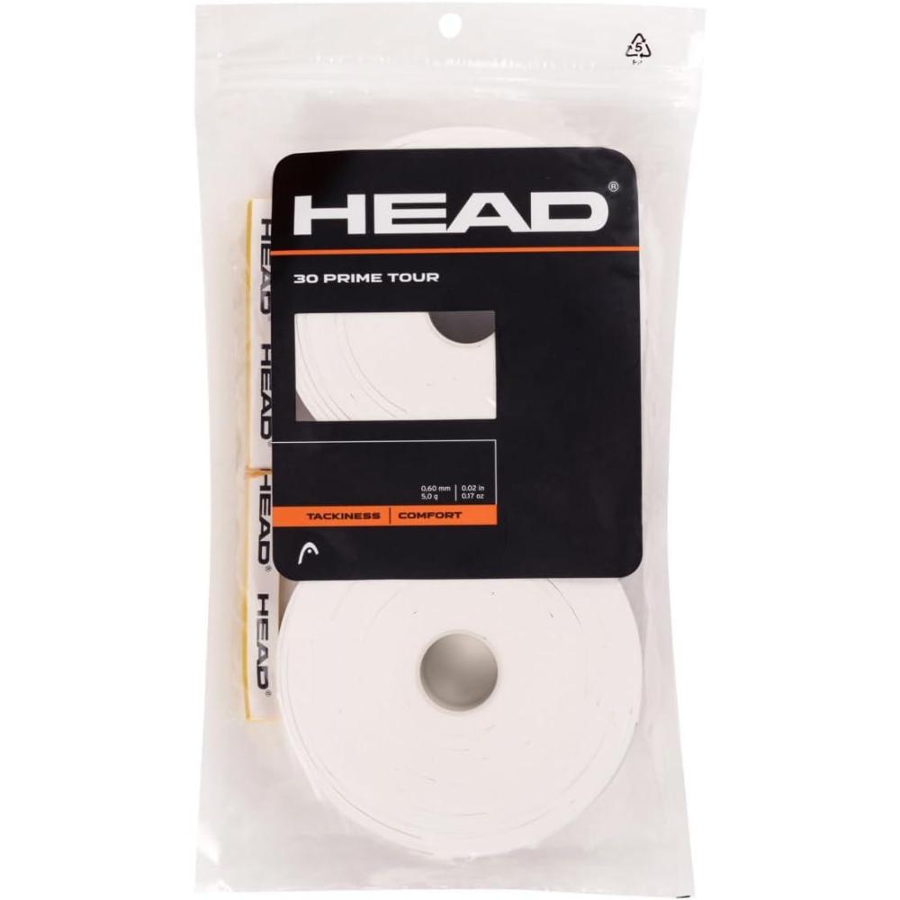 imageHEAD Prime Tour Tennis Racquet Overgrip 30 PackWhite