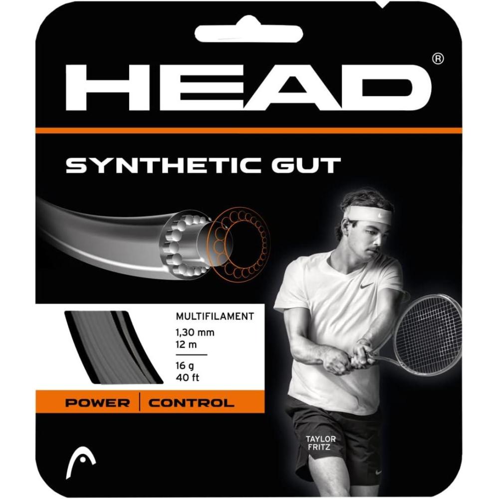imageHEAD Synthetic Gut Tennis String Full Set 16 Gauge Black 40 Foot Length