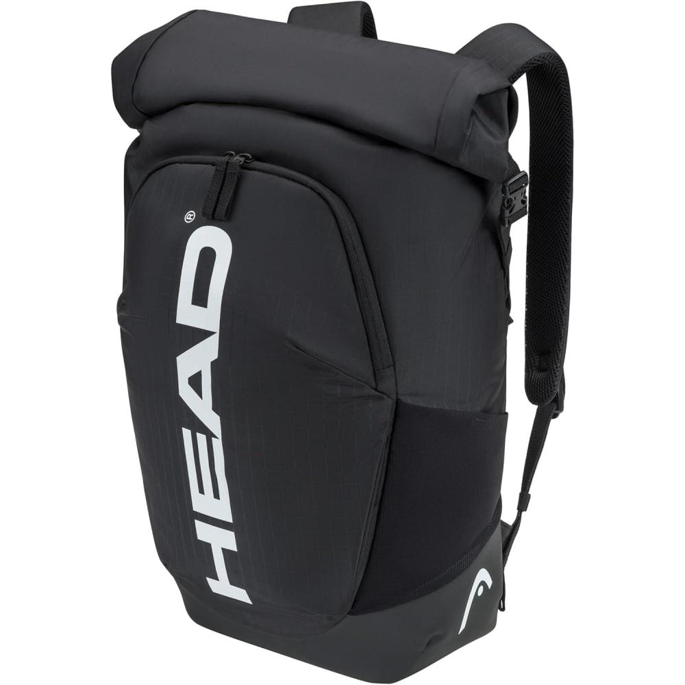 imageHEAD Tour Racqpack Tennis Bag Backpack Rolltop Design Holds Up to 3 Racquets Multiple Accessory Pockets Premium Travel amp Court BagBlack