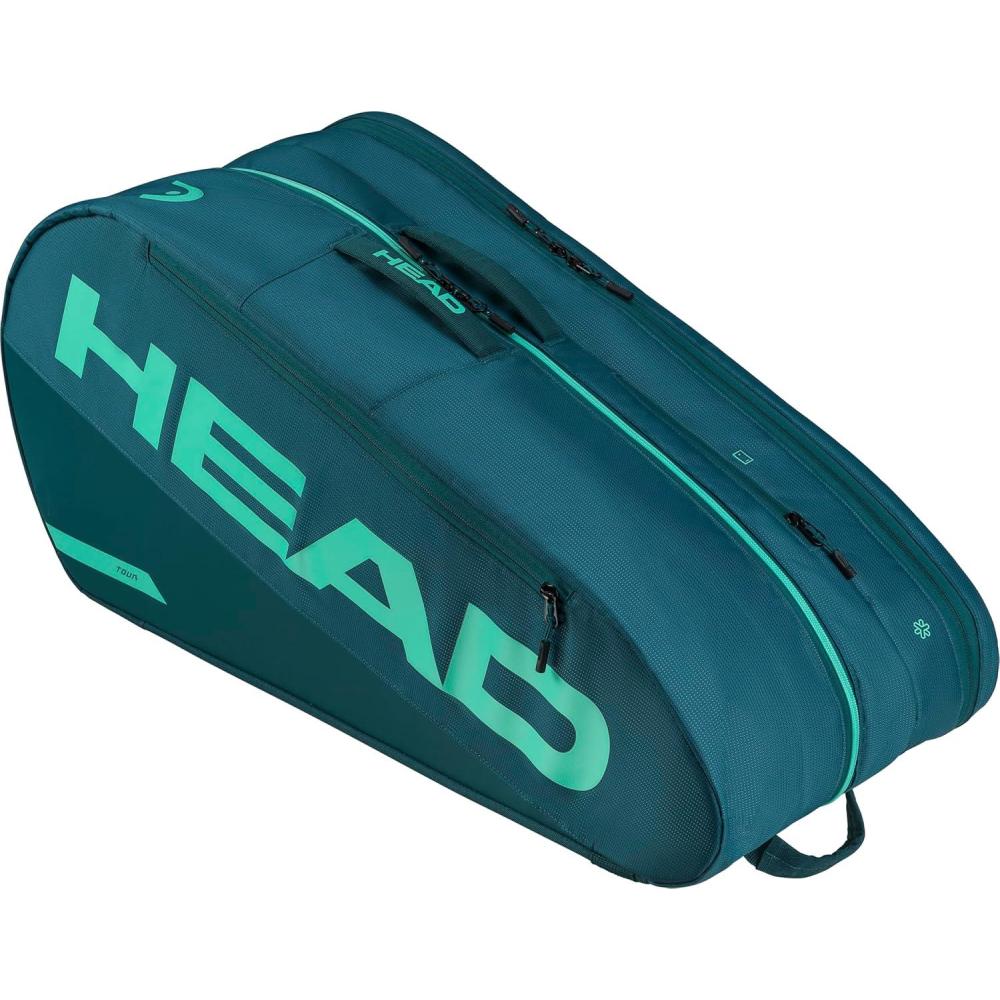 imageHEAD Tour Racquet Bag L 9R Tennis Bag Holds Up to 9 Racquets CCT Climate Control Technology 2 Main Compartments Shoe Pocket amp Backpack Carry SystemGreen