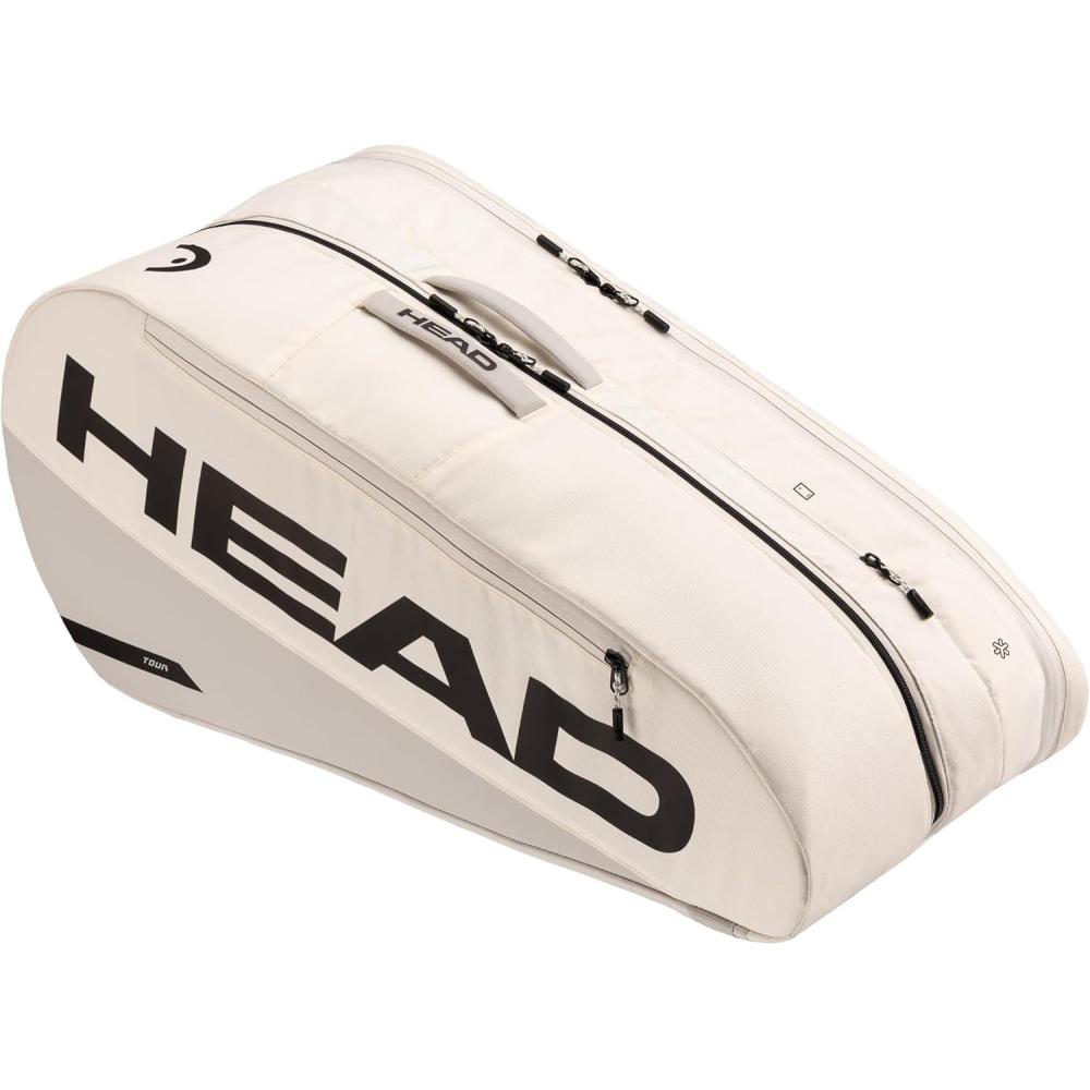 imageHEAD Tour Racquet Bag L 9R Tennis Bag Holds Up to 9 Racquets CCT Climate Control Technology 2 Main Compartments Shoe Pocket amp Backpack Carry SystemWhite