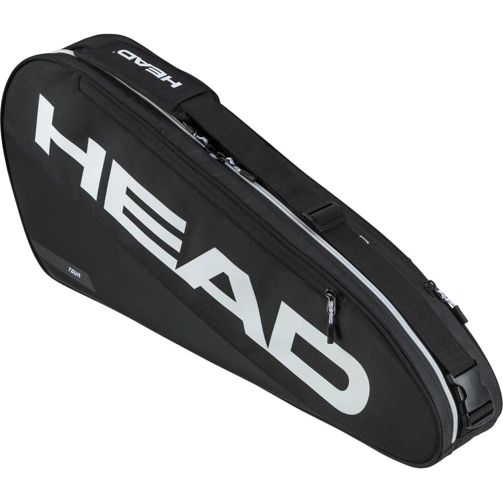 imageHEAD Tour Racquet Bag S 3R Tennis Bag Holds 3 Racquets Reflective Fabric Backpack Carry System External Phone Pocket amp Accessory StorageBlack