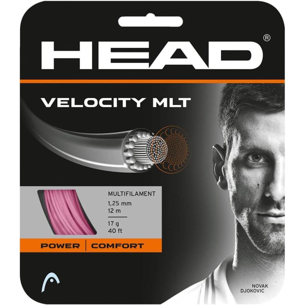 imageHEAD Velocity MLT Tennis Racket String 40 Set Multifilament Racquet StringPink