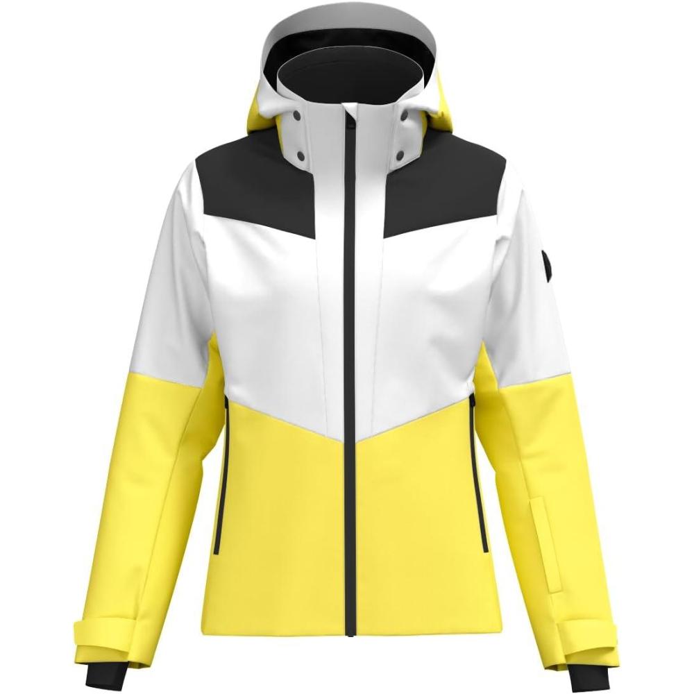imageHEAD Womens Element Insulated Ski Jacket Waterproof Mechanical Stretch Detachable Hood Snow GaiterLuminous Yellow Black
