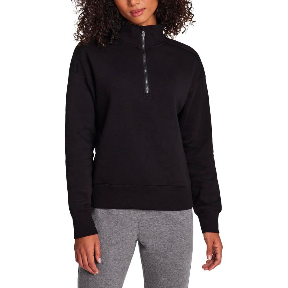 imageHEAD Womens Supersoft Fleece Halfzip Relaxed Fit Midweight Fleece MaterialBlack