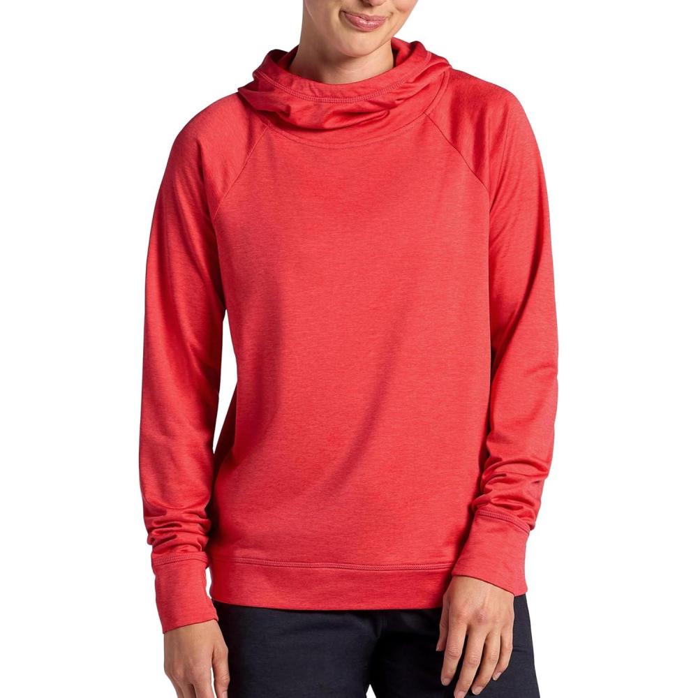 imageHEAD Womens Tally Brushback Hoodie Relaxed Fit Stretch Midweight Material MoisturewickingCayenne Heather