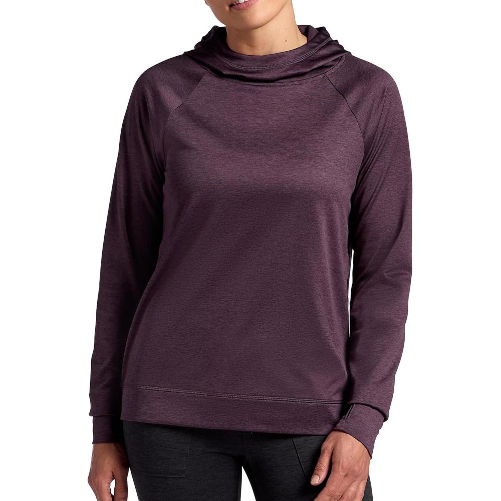 imageHEAD Womens Tally Brushback Hoodie Relaxed Fit Stretch Midweight Material MoisturewickingPlum Perfect Heather