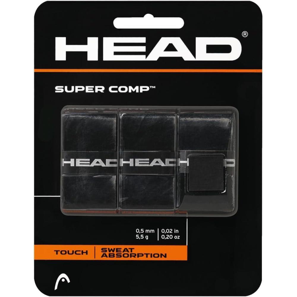 imageHead Super Comp Racquet Overgrip  Tennis Racket Grip Tape  3PackBlack