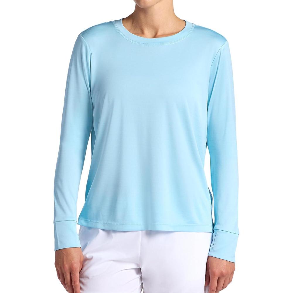 imageHead Womens Aura Long Sleeve Top Slim Fit Stretch Lightweight MaterialAquamarine Heather