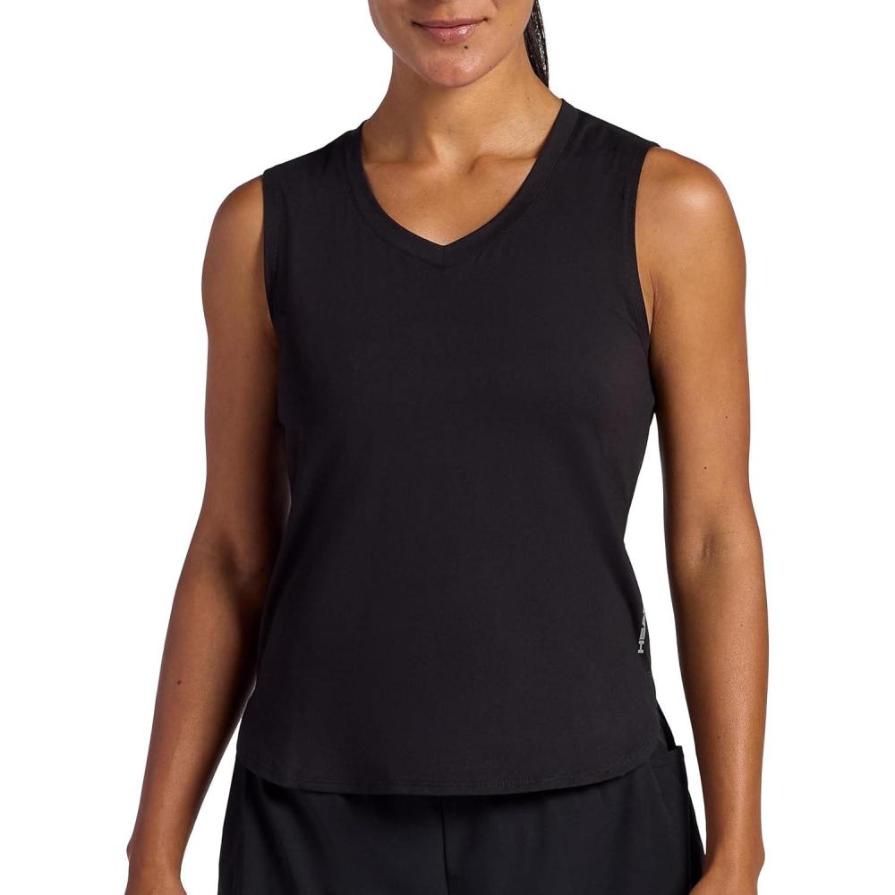 imageHead Womens Balance VNeck Tank Top Relaxed Fit Stretch Midweight MaterialBlack