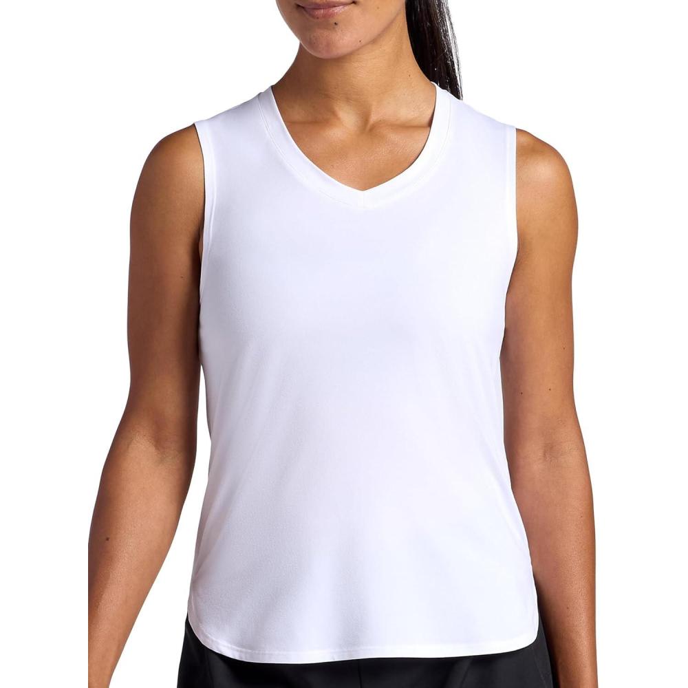 imageHead Womens Balance VNeck Tank Top Relaxed Fit Stretch Midweight MaterialStark White