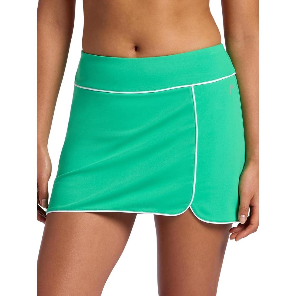 imageHead Womens Breakpoint Piping Skort Standard Fit MidRise Stretch Midweight Material Builtin Compression ShortsHolly Green