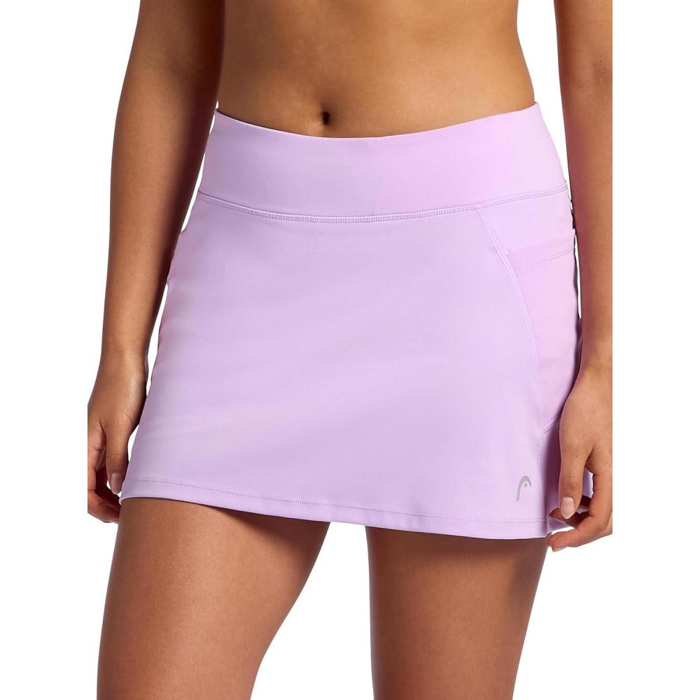 imageHead Womens Crosscourt Mesh Panel Skort Standard Fit 13 Inseam Builtin Compression Shorts with PocketsLavendula