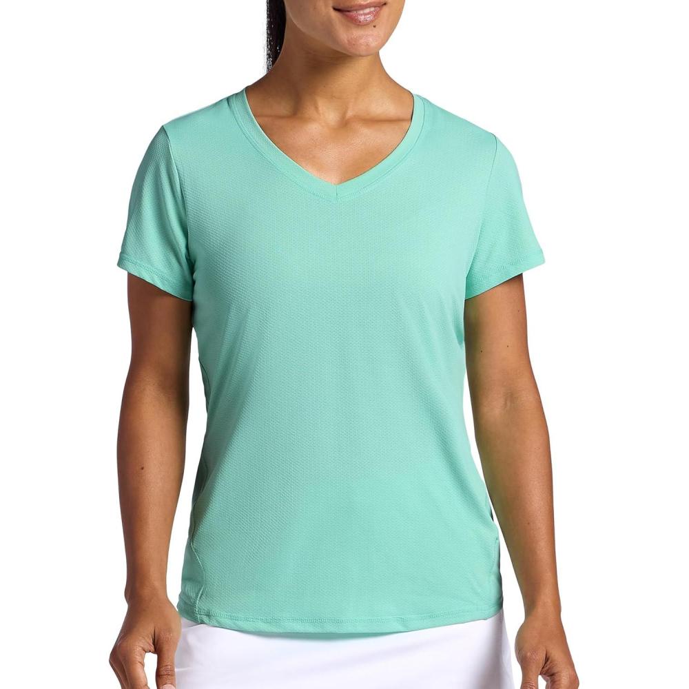 imageHead Womens Mesh VNeck TShirt Slim Fit Stretch Lightweight MaterialYucca