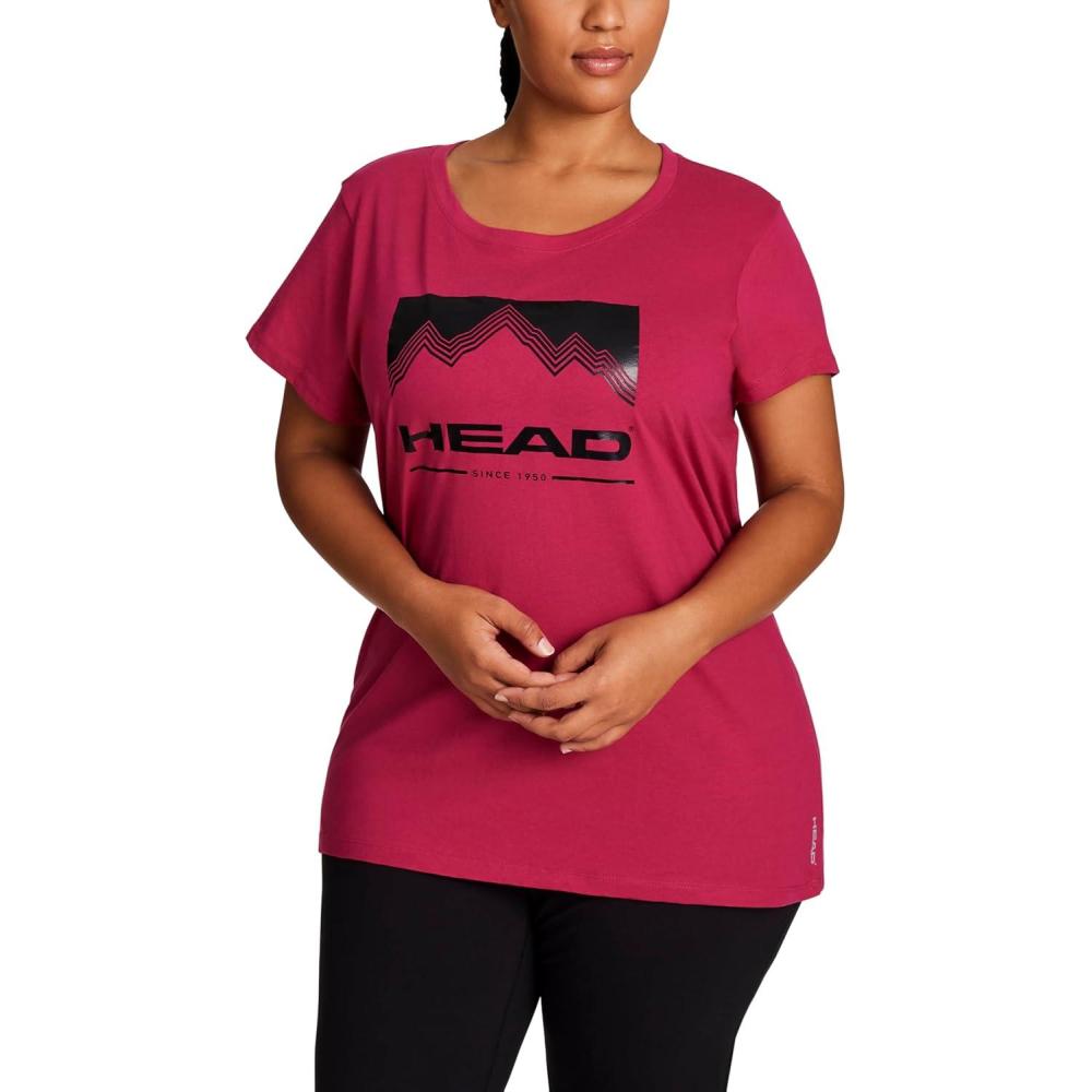 imageHead Womens Mountains Reverb Top Relaxed Fit Lightweight Jersey MaterialCherries Jubilee