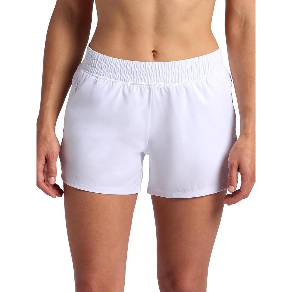 imageHead Womens Rally Woven Short Relaxed Fit 4 Inseam MidRise Stretch Lightweight Material MoistureWickingStark White