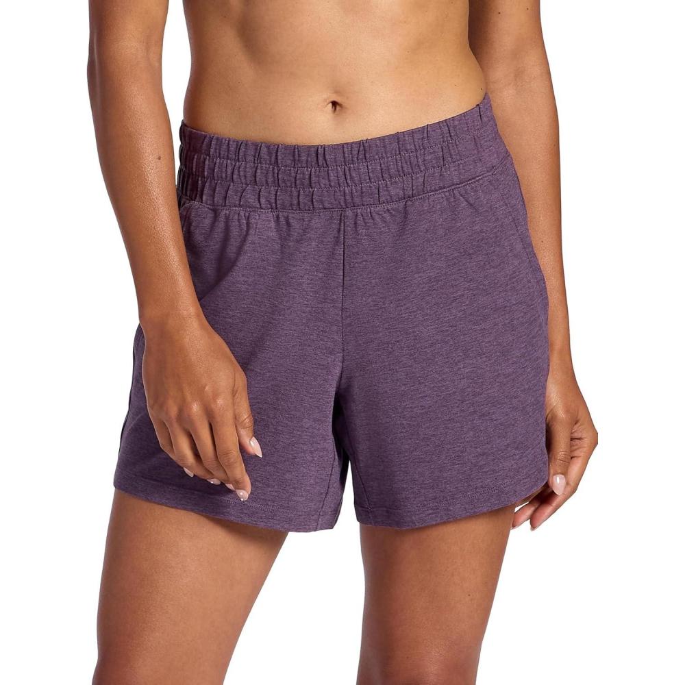 imageHead Womens Rebound Knit Performance Short Relaxed Fit Stretch Midweight Heathered MaterialPlum Perfect Heather