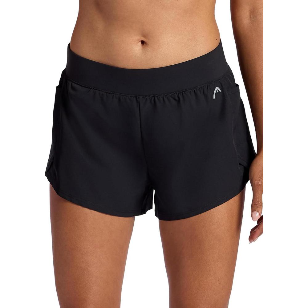 imageHead Womens Vigor Short Relaxed Fit 3 Inseam MidRise Stretch Lightweight Material MoistureWickingBlack