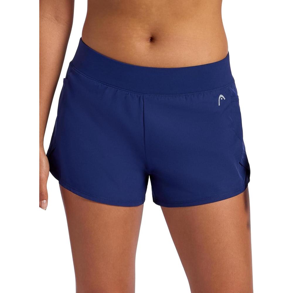 imageHead Womens Vigor Short Relaxed Fit 3 Inseam MidRise Stretch Lightweight Material MoistureWickingMedieval Blue