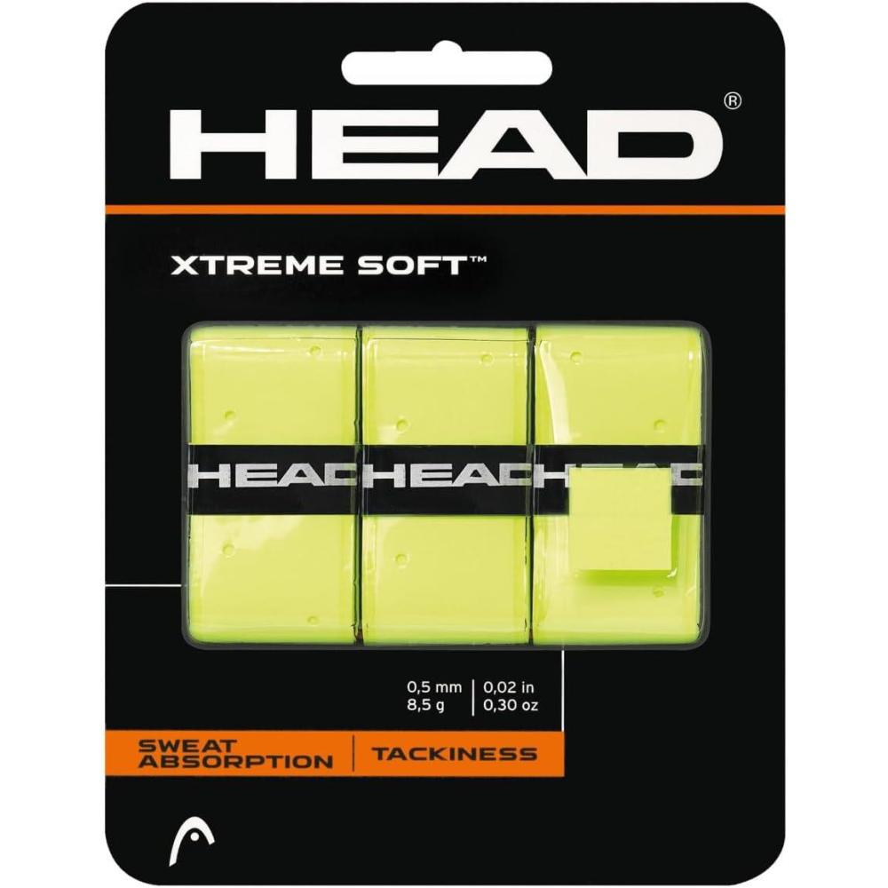 imageHead Xtreme Soft Racquet Overgrip Tennis Racket Grip Tape 3 Pack White White Pack USYellow