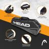 HEAD Core 3R Pro Tennis Racquet Bag – Holds 3 Racquets, Adjustable Strap(Black/Grey)