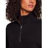 HEAD Women’s Supersoft Fleece Half-zip, Relaxed Fit, Midweight Fleece Material(Black)
