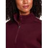HEAD Women’s Supersoft Fleece Half-zip, Relaxed Fit, Midweight Fleece Material(Windsor Wine)