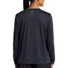 Head Women’s Aura Long Sleeve Top, Slim Fit, Stretch Lightweight Material(Black Heather)