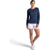 Head Women’s Aura Long Sleeve Top, Slim Fit, Stretch Lightweight Material(Dress Blue Heather)