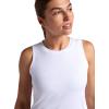Head Women’s Cooldown Tank Top, Relaxed Fit, Stretch Lightweight Jacquard Material(Stark White)