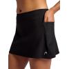 Head Women’s Crosscourt Mesh Panel Skort, Standard Fit, 13” Inseam, Built-in Compression Shorts with Pockets(Black)
