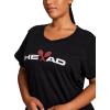 Head Women’s Crossed Racquets Crewneck Top, Relaxed Fit, Lightweight Jersey Material(Black)