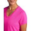 Head Women’s Mesh V-Neck T-Shirt, Slim Fit, Stretch Lightweight Material(Proud Pink)