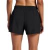 Head Women’s Rally Woven Short, Relaxed Fit, 4” Inseam, Mid-Rise, Stretch Lightweight Material, Moisture-Wicking(Black)
