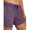 Head Women’s Rebound Knit Performance Short, Relaxed Fit, Stretch Midweight Heathered Material(Plum Perfect Heather)