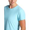 Head Women’s Shadow Stripe Crewneck T-Shirt, Slim Fit, Stretch Lightweight Material(Aquatic)