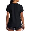 Head Women’s Shadow Stripe Crewneck T-Shirt, Slim Fit, Stretch Lightweight Material(Black)
