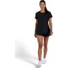 Head Women’s Shadow Stripe Crewneck T-Shirt, Slim Fit, Stretch Lightweight Material(Black)