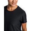 Head Women’s Shadow Stripe Crewneck T-Shirt, Slim Fit, Stretch Lightweight Material(Black)